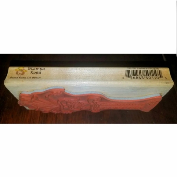 2 Rubber Stamps Flowers Column Curly Floral Heart - Picture 8 of 8